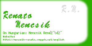 renato mencsik business card